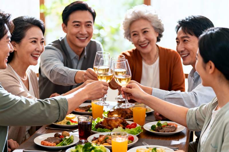 家庭聚餐欢庆时刻图片