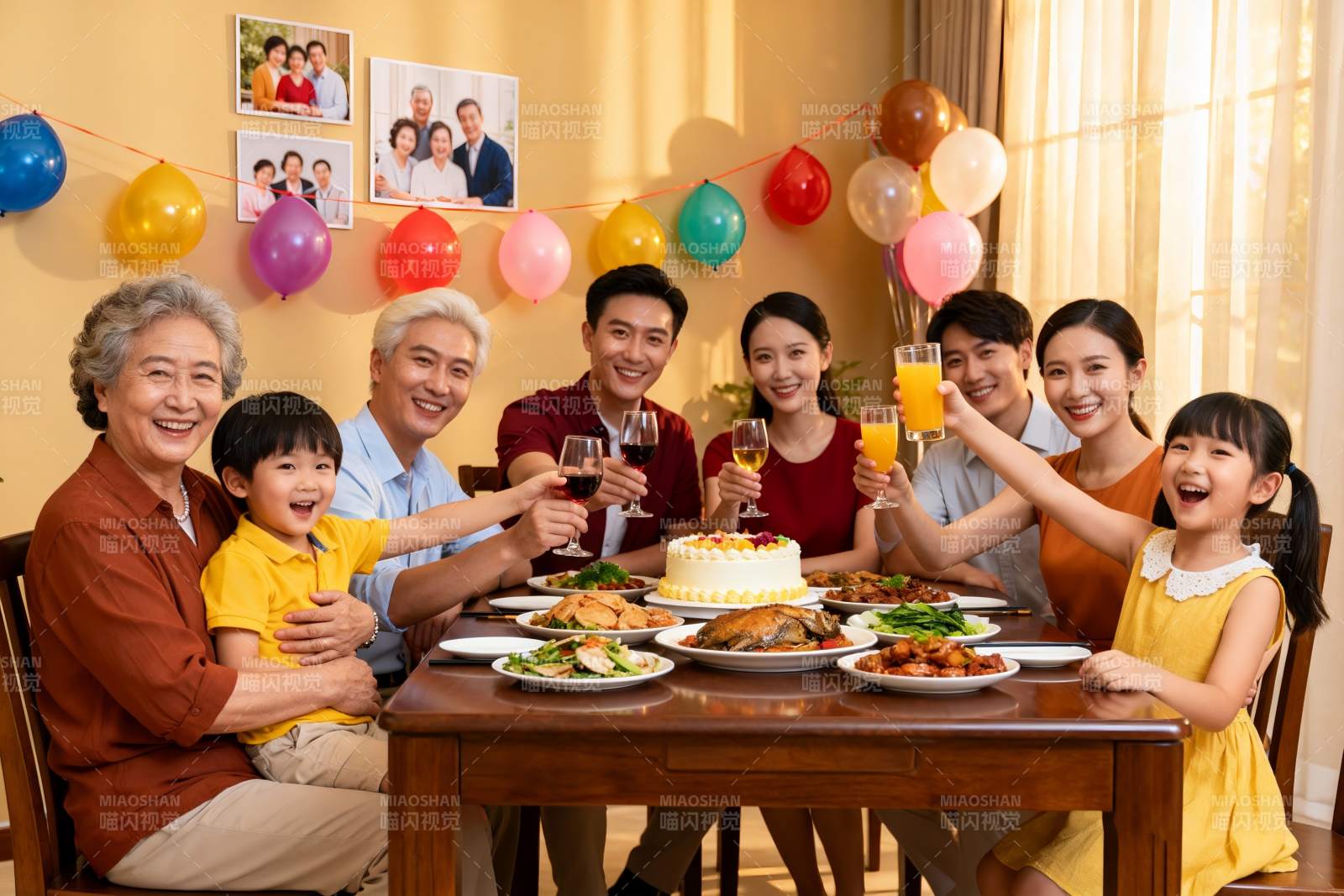 家庭聚餐欢庆时刻图片