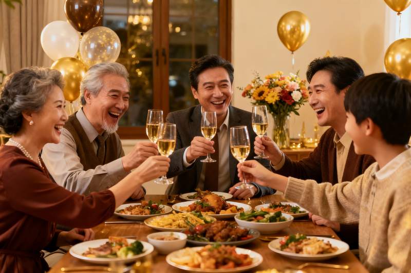 家庭聚餐欢庆时刻图片