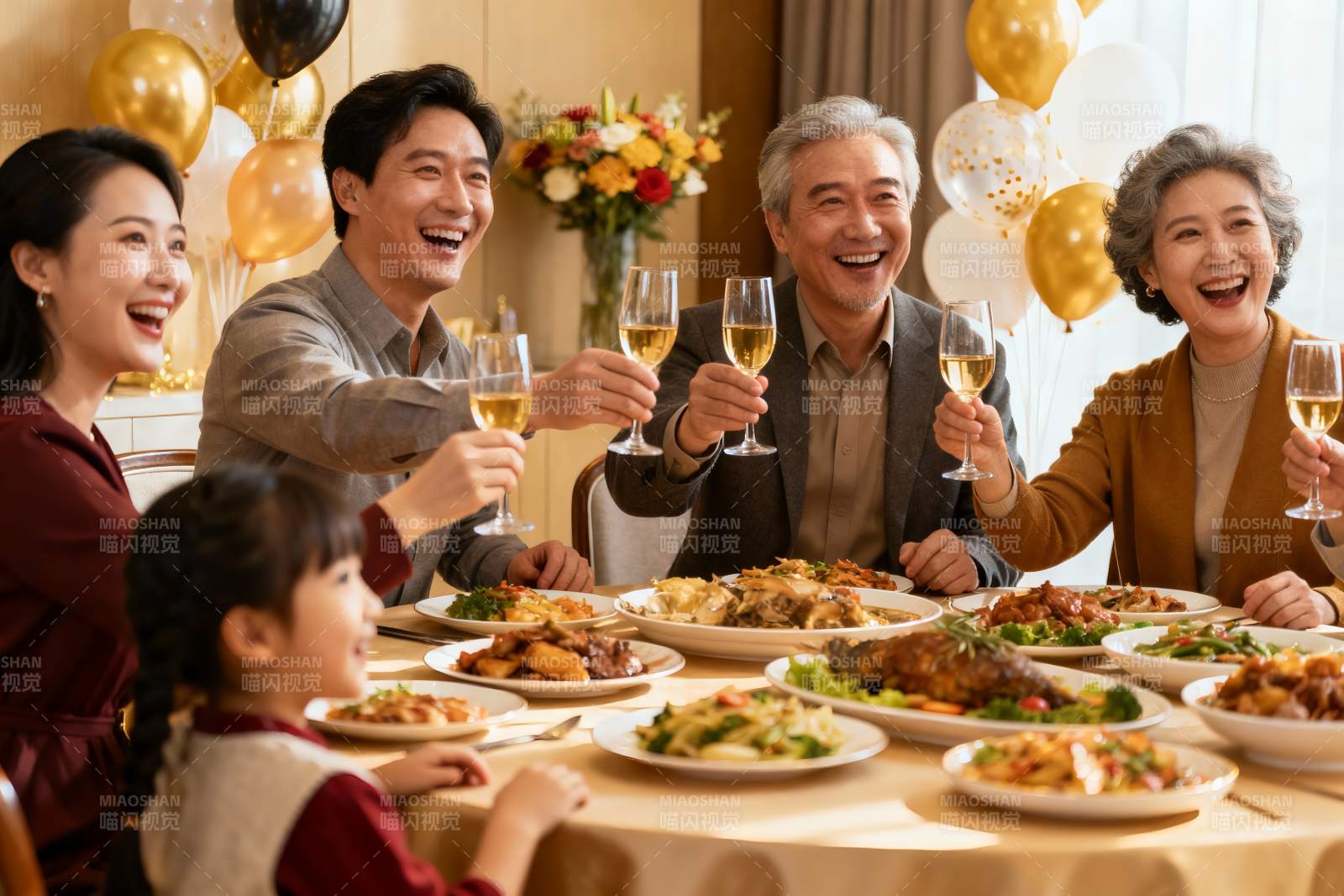 家庭聚餐欢庆时刻图片