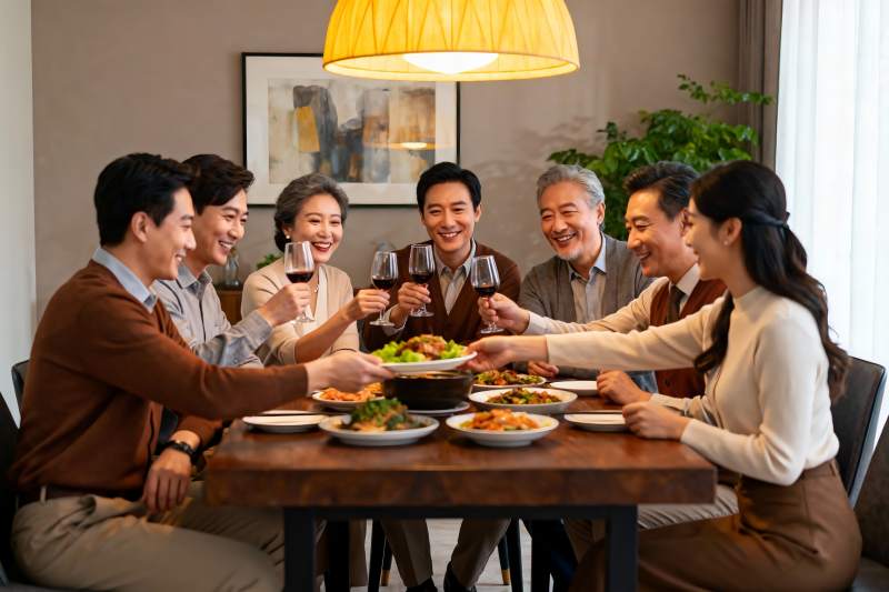 家庭聚餐欢庆时刻图片
