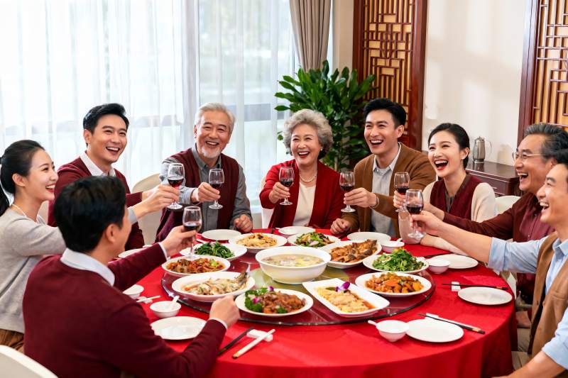 家庭聚餐欢庆团圆时刻图片