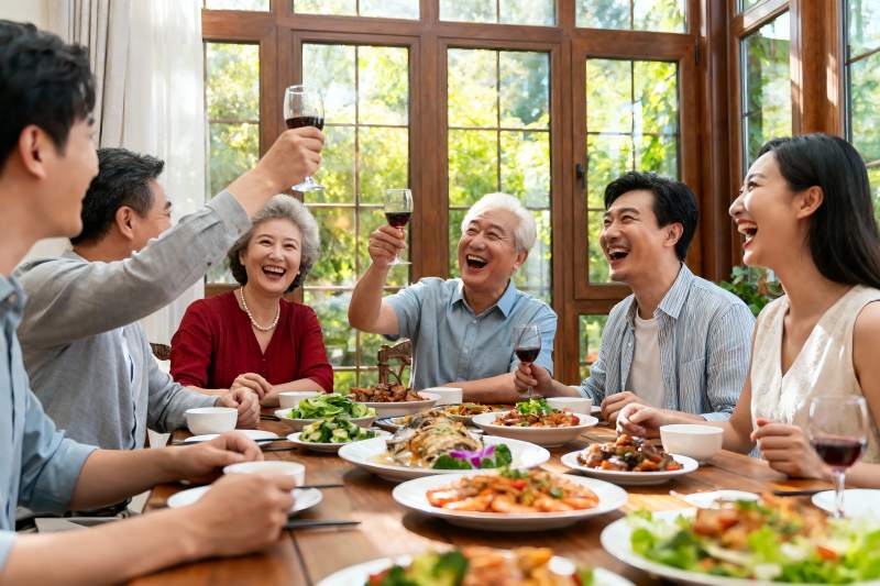 家庭聚餐欢庆时刻图片