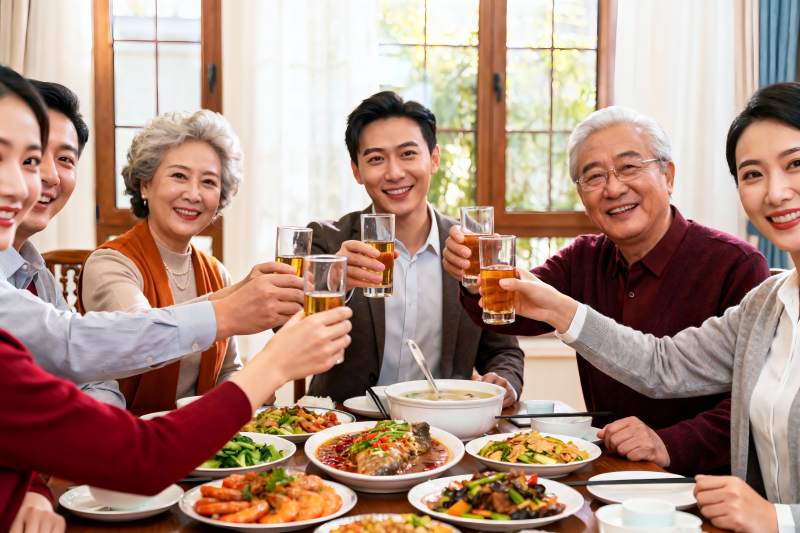 家庭聚餐欢庆时刻图片