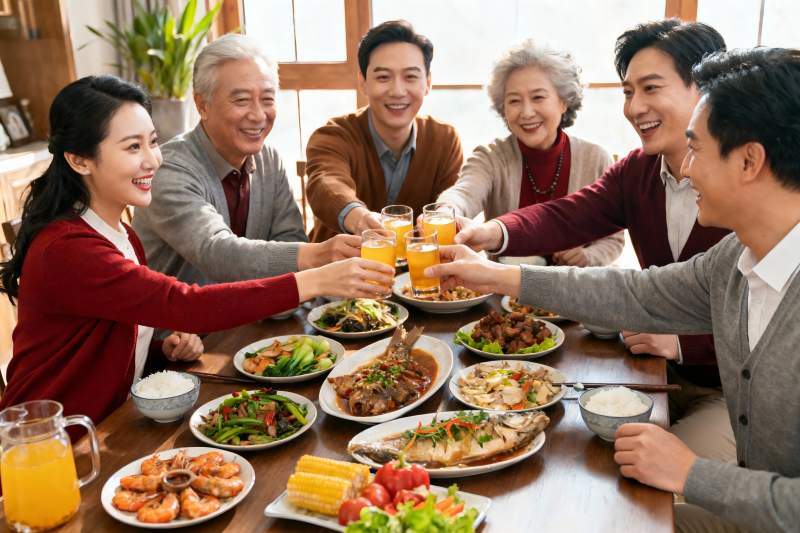 家庭聚餐欢庆时刻图片