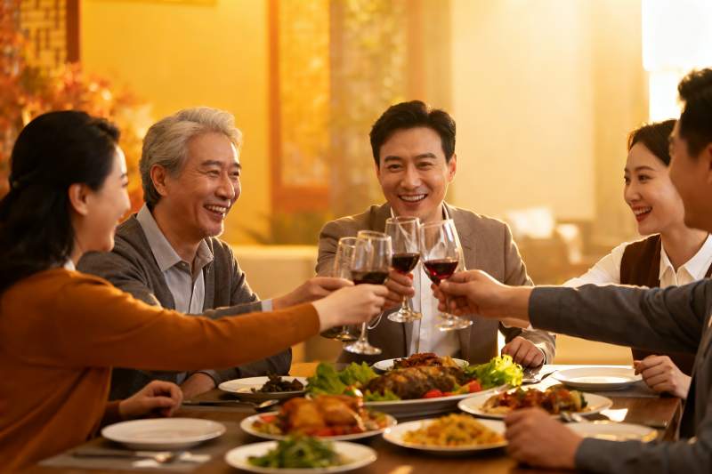 家庭聚餐欢庆时刻图片