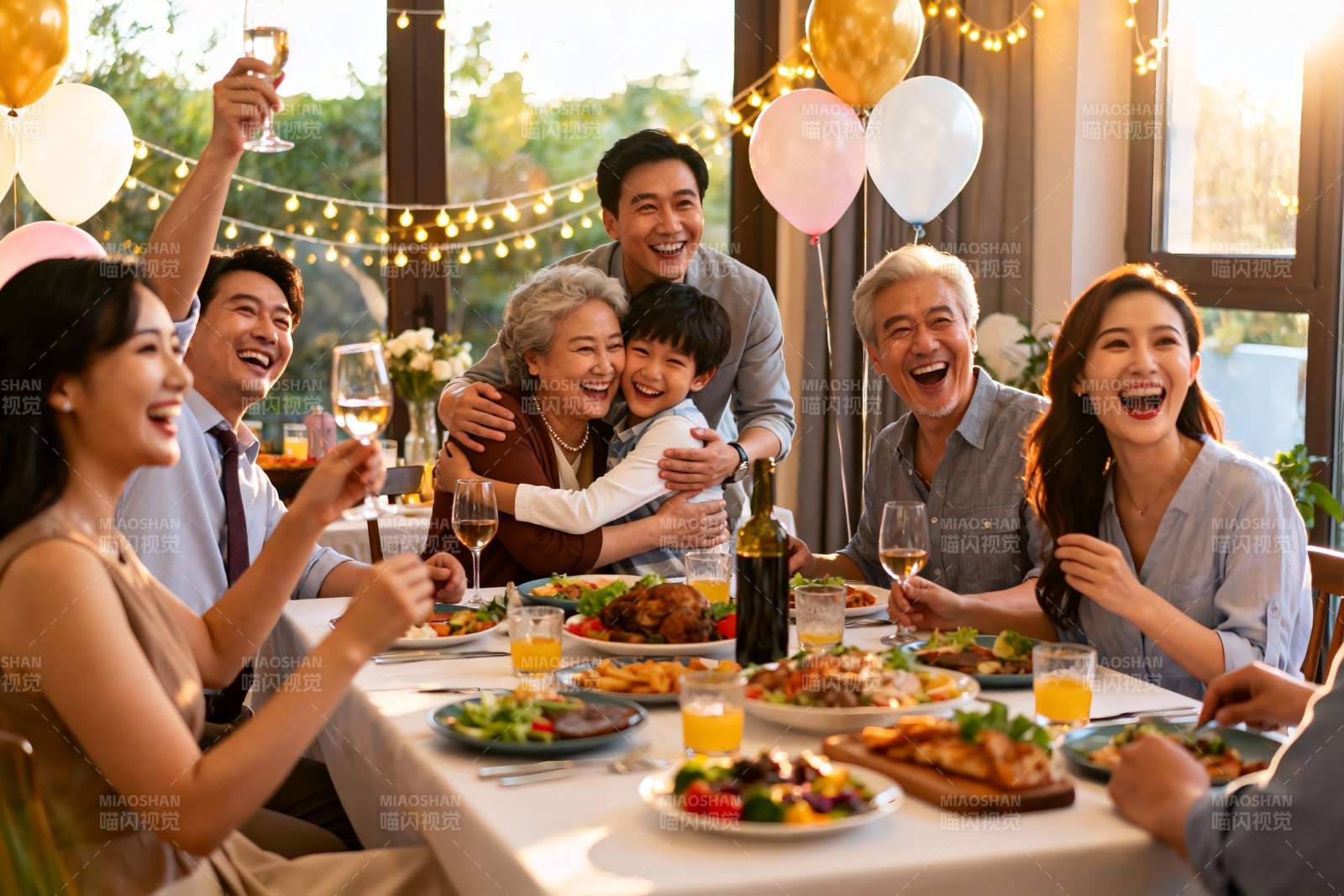 家庭聚餐欢庆时刻图片