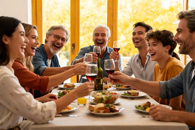 家庭聚餐欢庆时刻图片