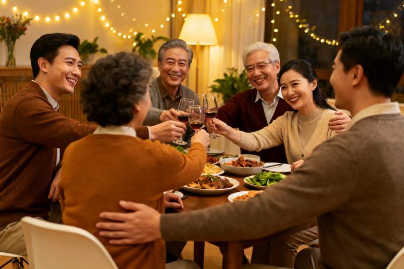 家庭聚餐欢庆时刻图片