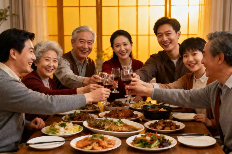 家庭聚餐欢庆时刻图片