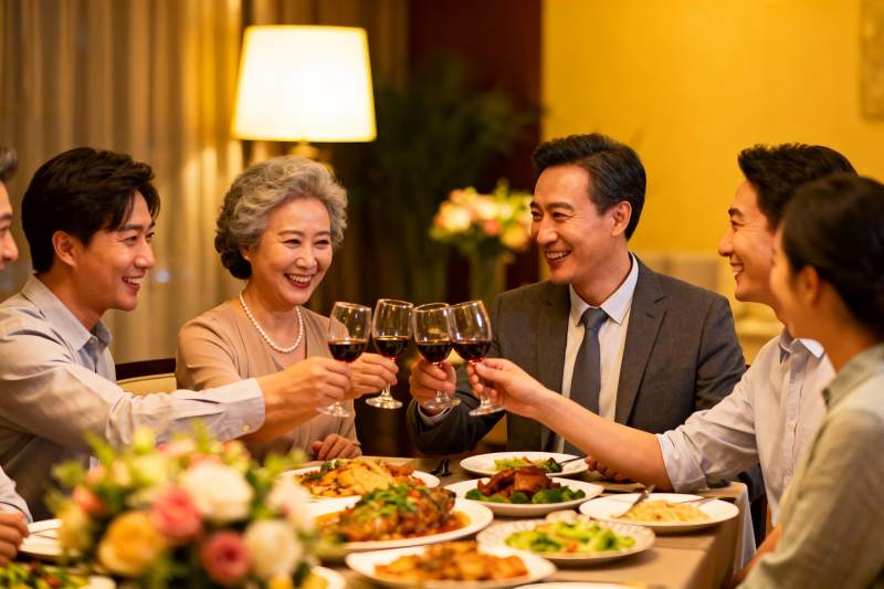 家庭聚餐欢庆时刻图片