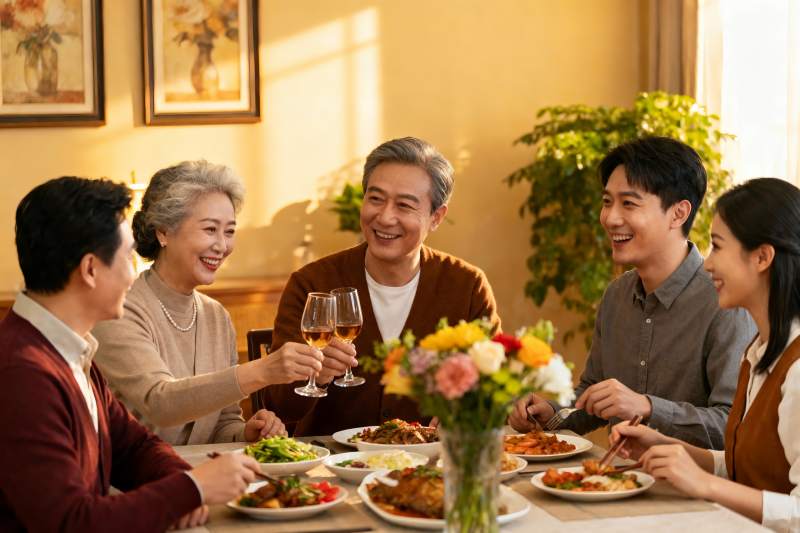 家庭聚餐欢庆时刻图片