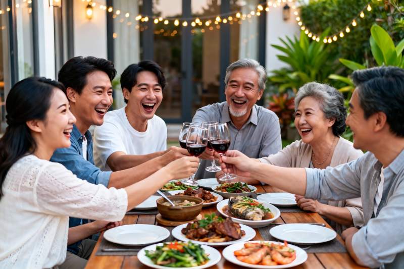 家庭聚餐欢庆时刻图片