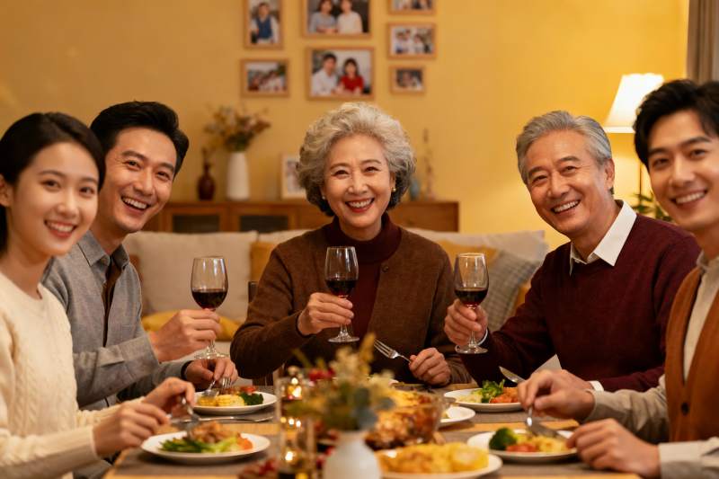 家庭聚餐欢庆时刻图片