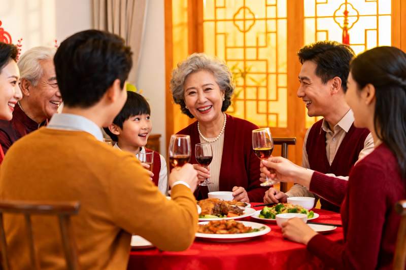 家庭聚餐欢庆团圆时刻图片