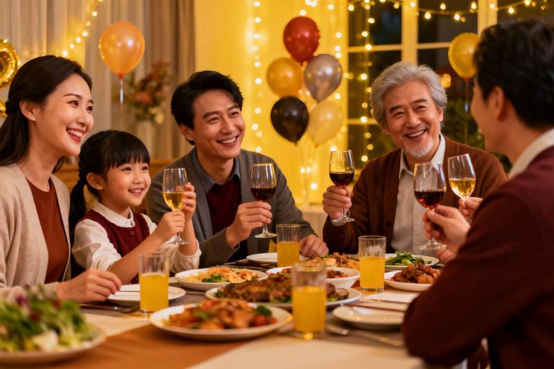 温馨家庭聚餐欢庆时刻图片