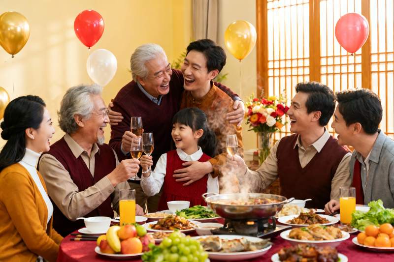 家庭聚餐欢庆时刻图片