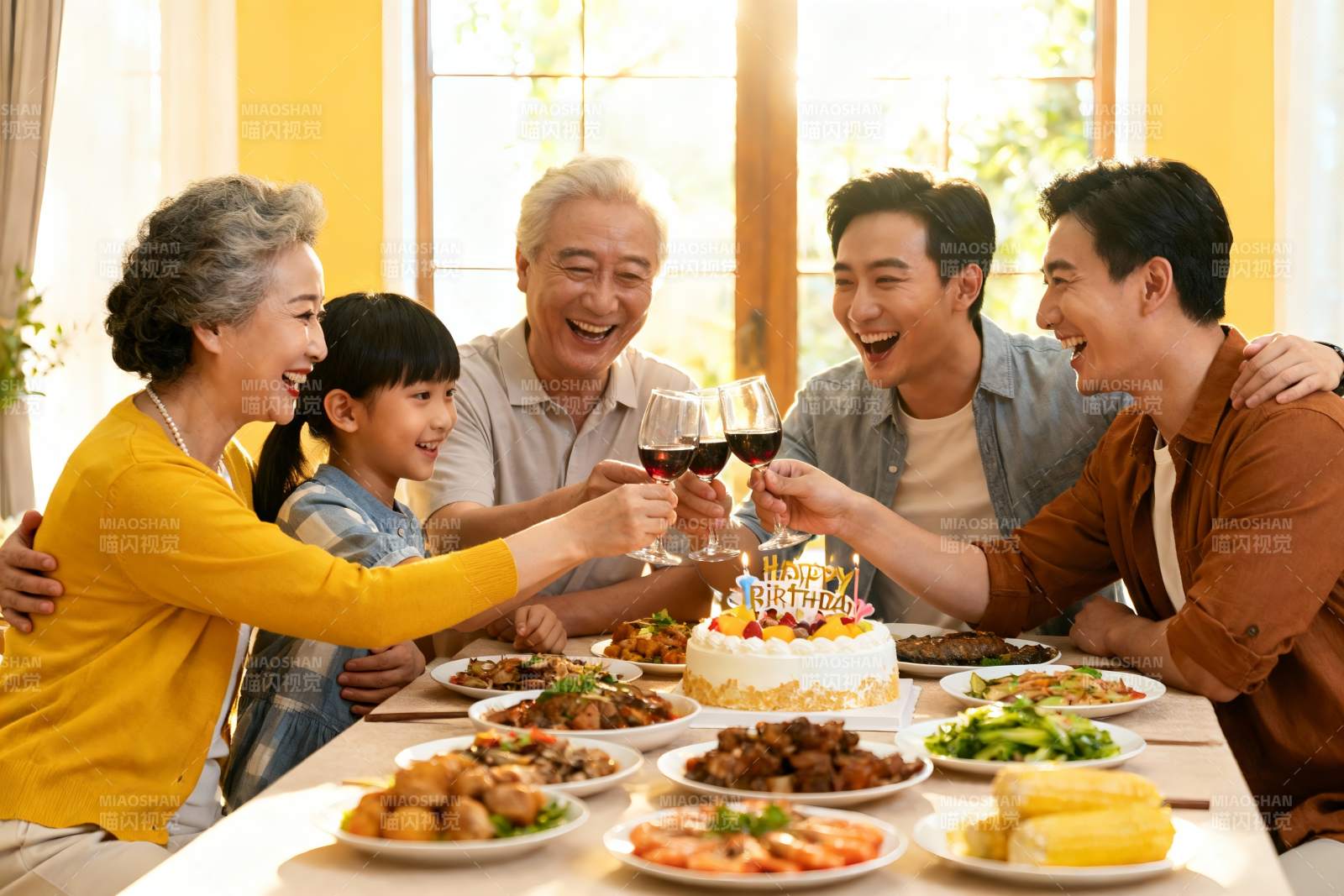 家庭生日聚餐欢庆时刻图片