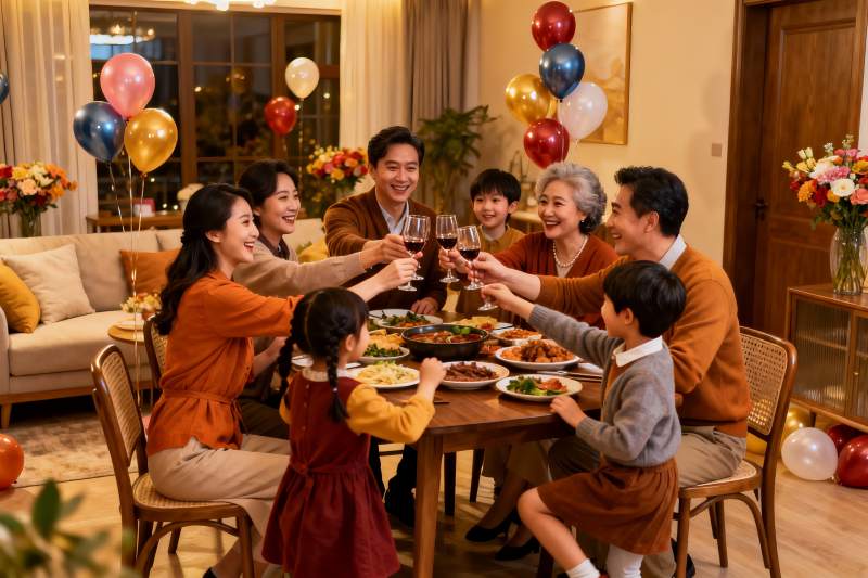 家庭聚餐欢庆时刻图片