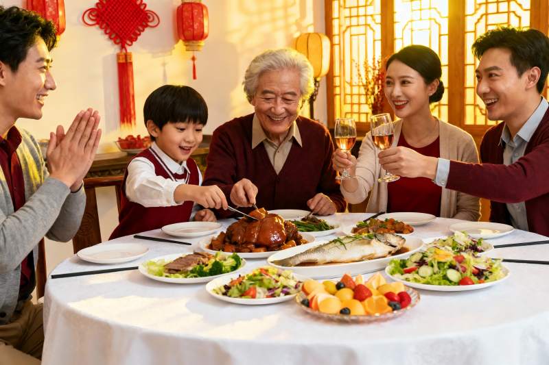 家庭聚餐欢庆团圆饭图片