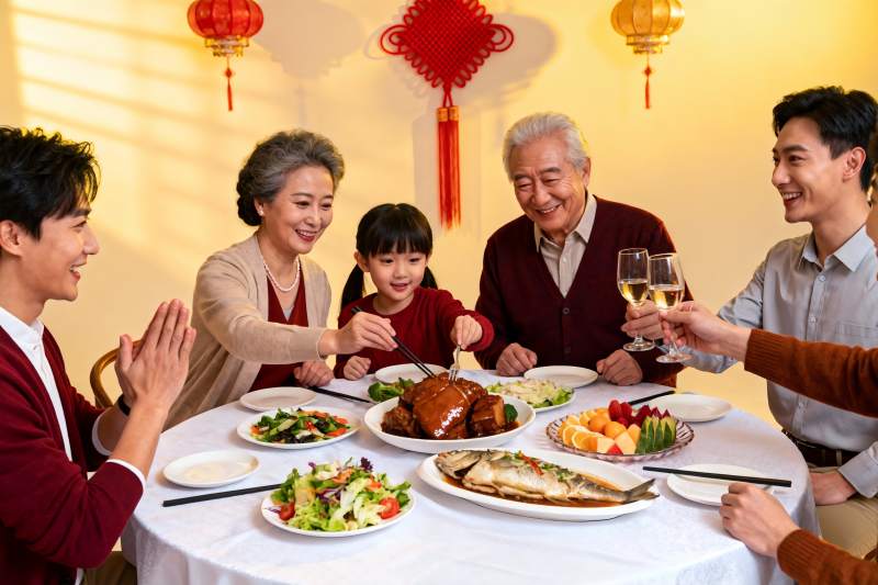家庭聚餐欢庆团圆时刻图片