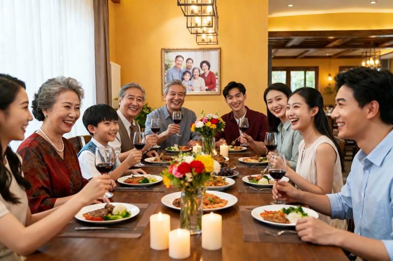 家庭聚餐欢庆时刻图片