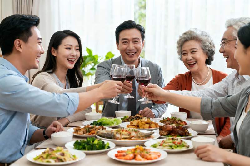 家庭聚餐欢庆时刻图片