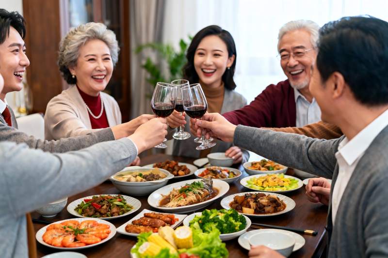 家庭聚餐欢庆时刻图片
