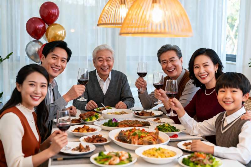 家庭聚餐欢庆时刻图片