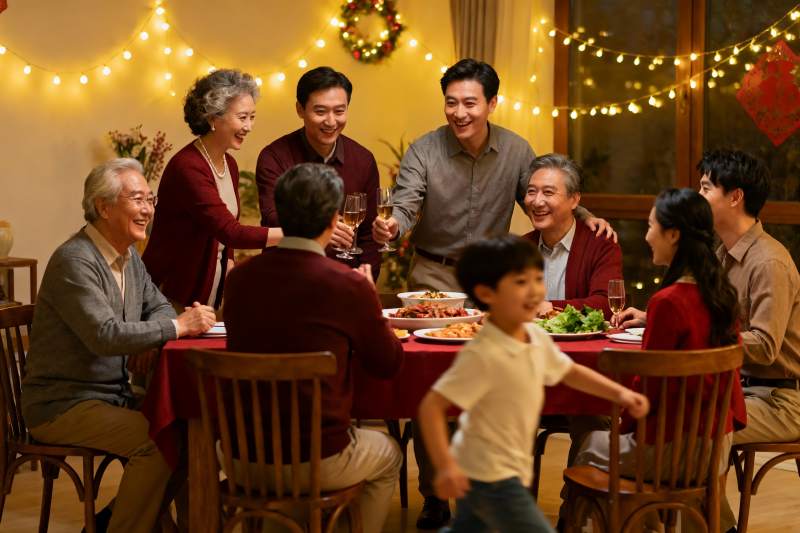 温馨家庭聚餐欢庆时刻图片