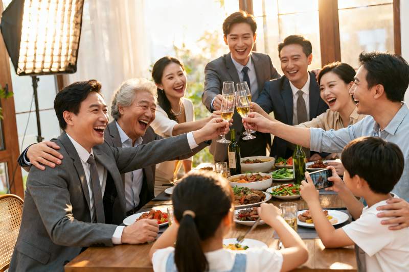 家庭聚餐欢庆时刻图片