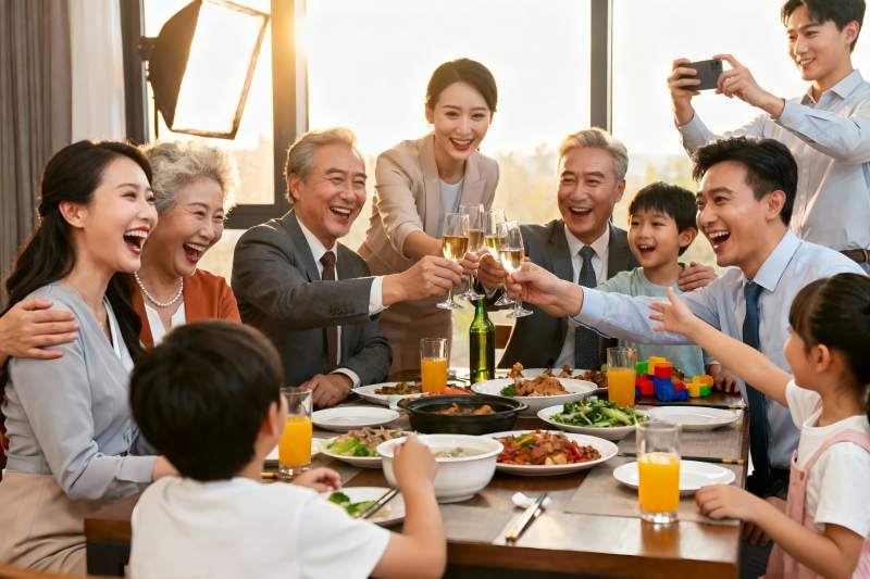 家庭聚餐欢庆时刻图片