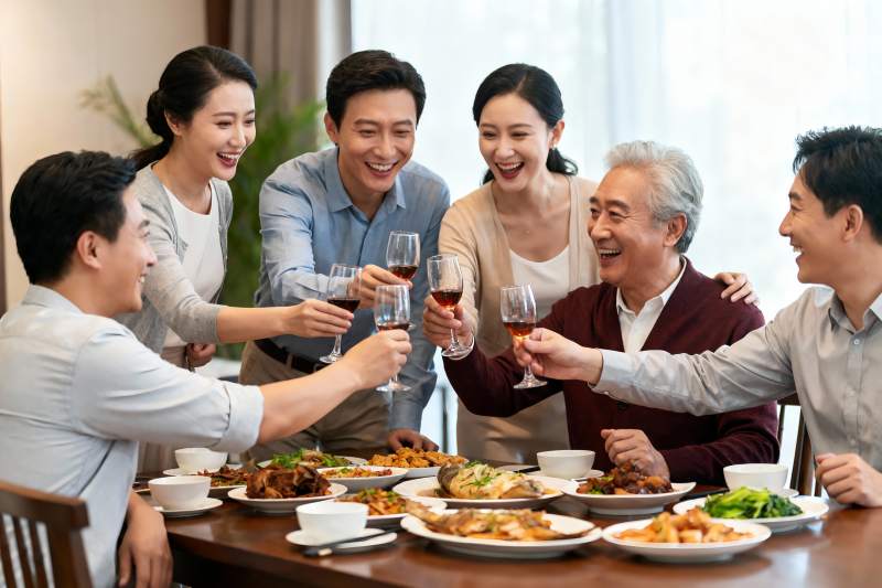 家庭聚餐欢庆时刻图片