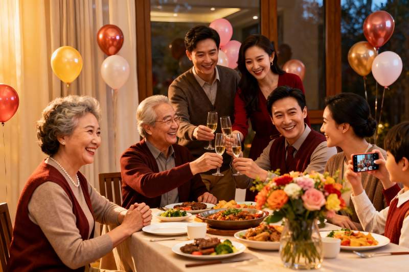 家庭聚餐欢庆时刻图片