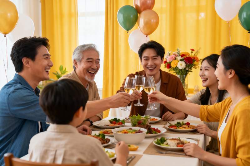 家庭聚餐欢庆时刻图片