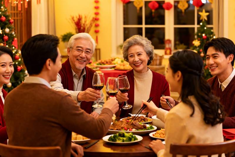 家庭聚餐欢庆团圆时刻图片