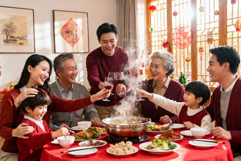 家庭聚餐欢庆团圆时刻图片