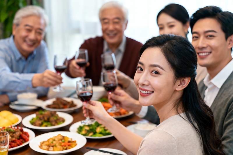 家庭聚餐欢庆时刻图片