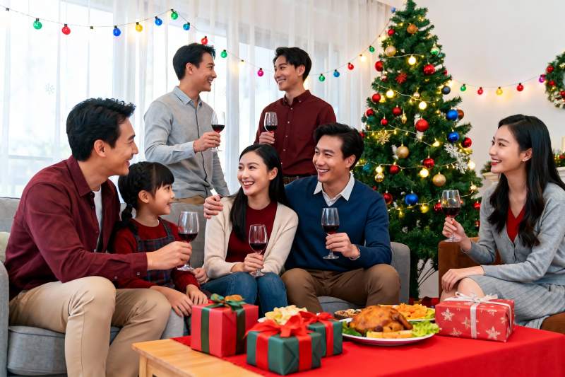 圣诞家庭聚会欢庆时刻图片