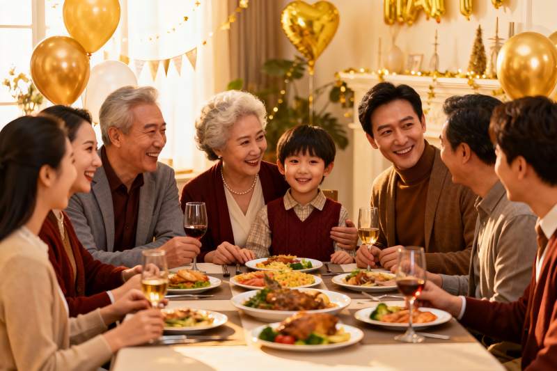 温馨家庭聚餐欢庆时刻图片