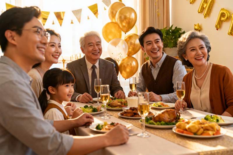 家庭聚餐欢庆时刻图片