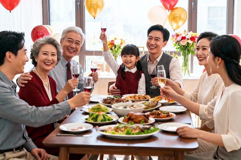 家庭聚餐欢庆时刻图片