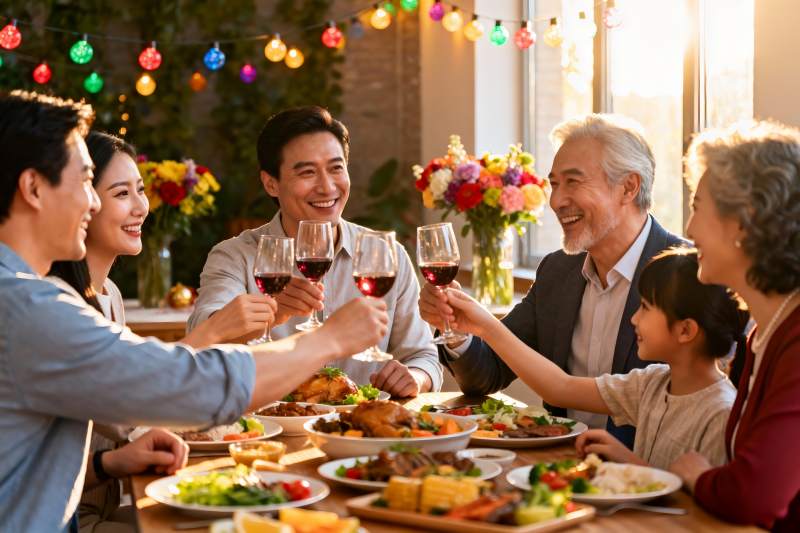 家庭聚餐欢庆时刻图片