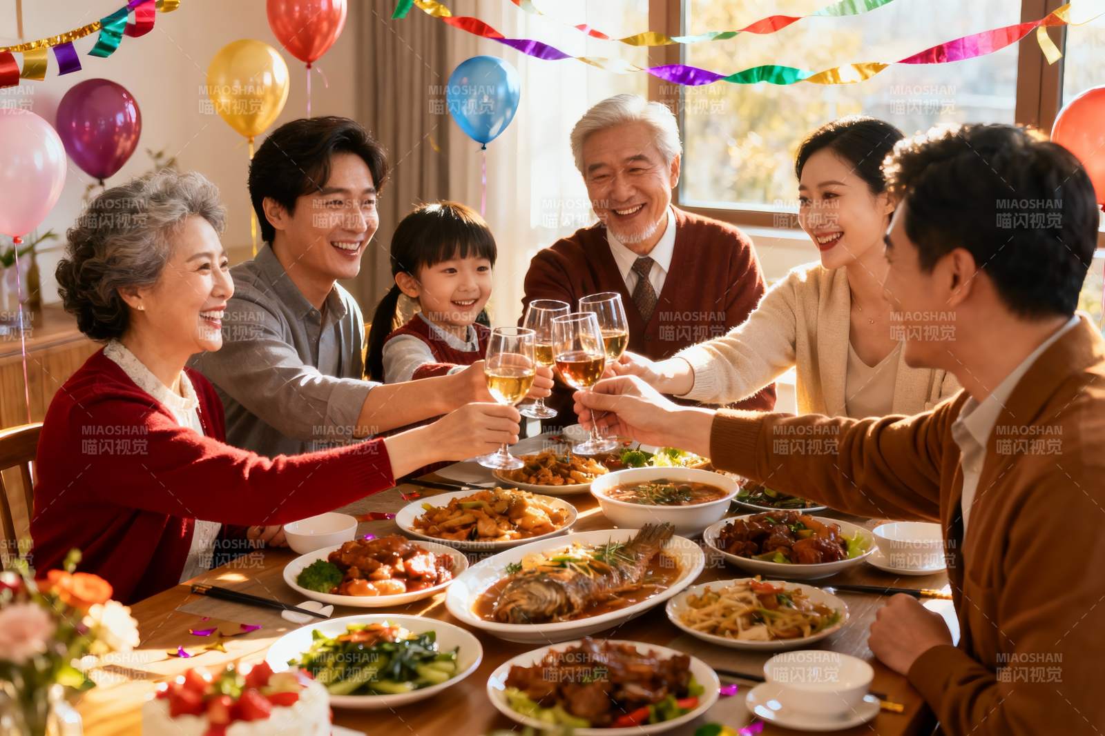 家庭聚餐欢庆时刻图片