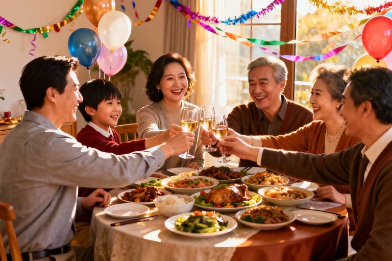 家庭聚餐欢庆时刻图片