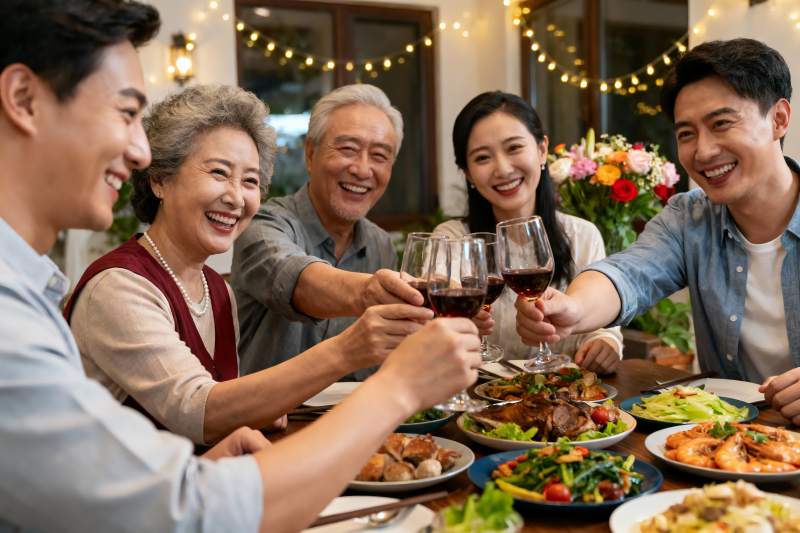 家庭聚餐欢庆时刻图片