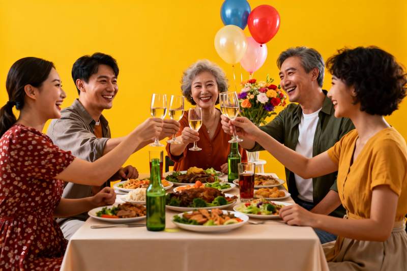 家庭聚餐欢庆时刻图片