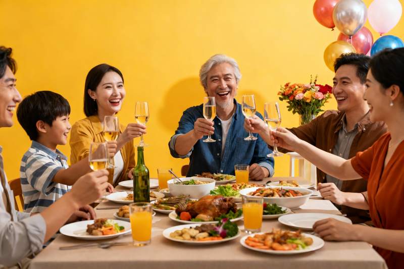 家庭聚餐欢庆时刻图片