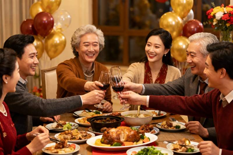 家庭聚餐欢庆时刻图片