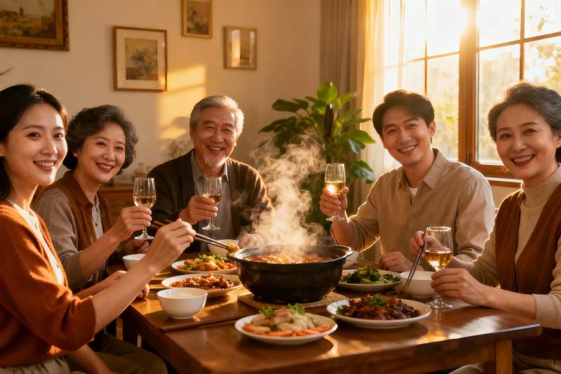 家庭聚餐欢庆时刻图片